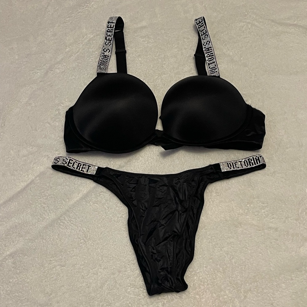 Victoria's Secret Black Bra and Panty Set